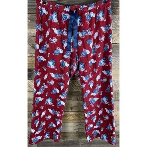 Simple Pleasures Women's Size XL Red With Flowers Flannel Lounge Pajama Pants